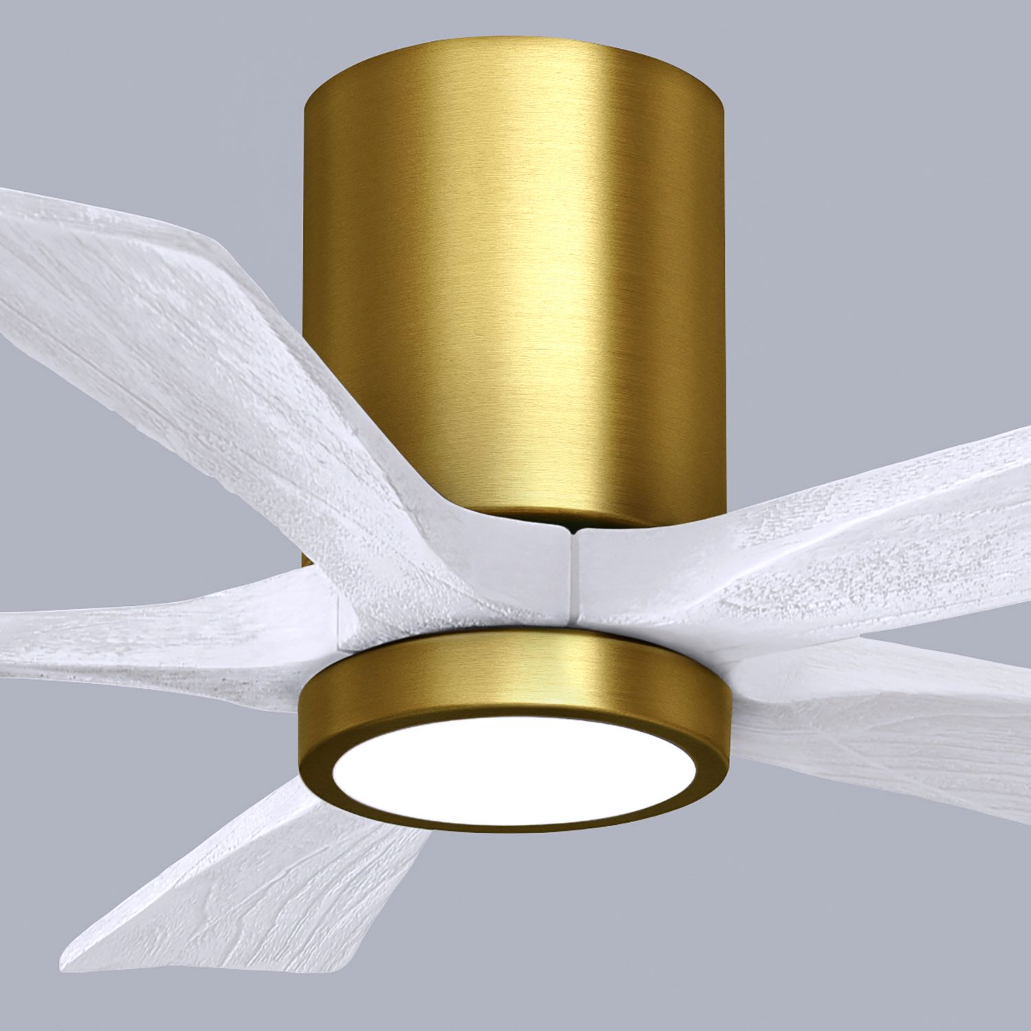 42" Irene-5HLK Brushed Brass and Matte White LED Ceiling Fan