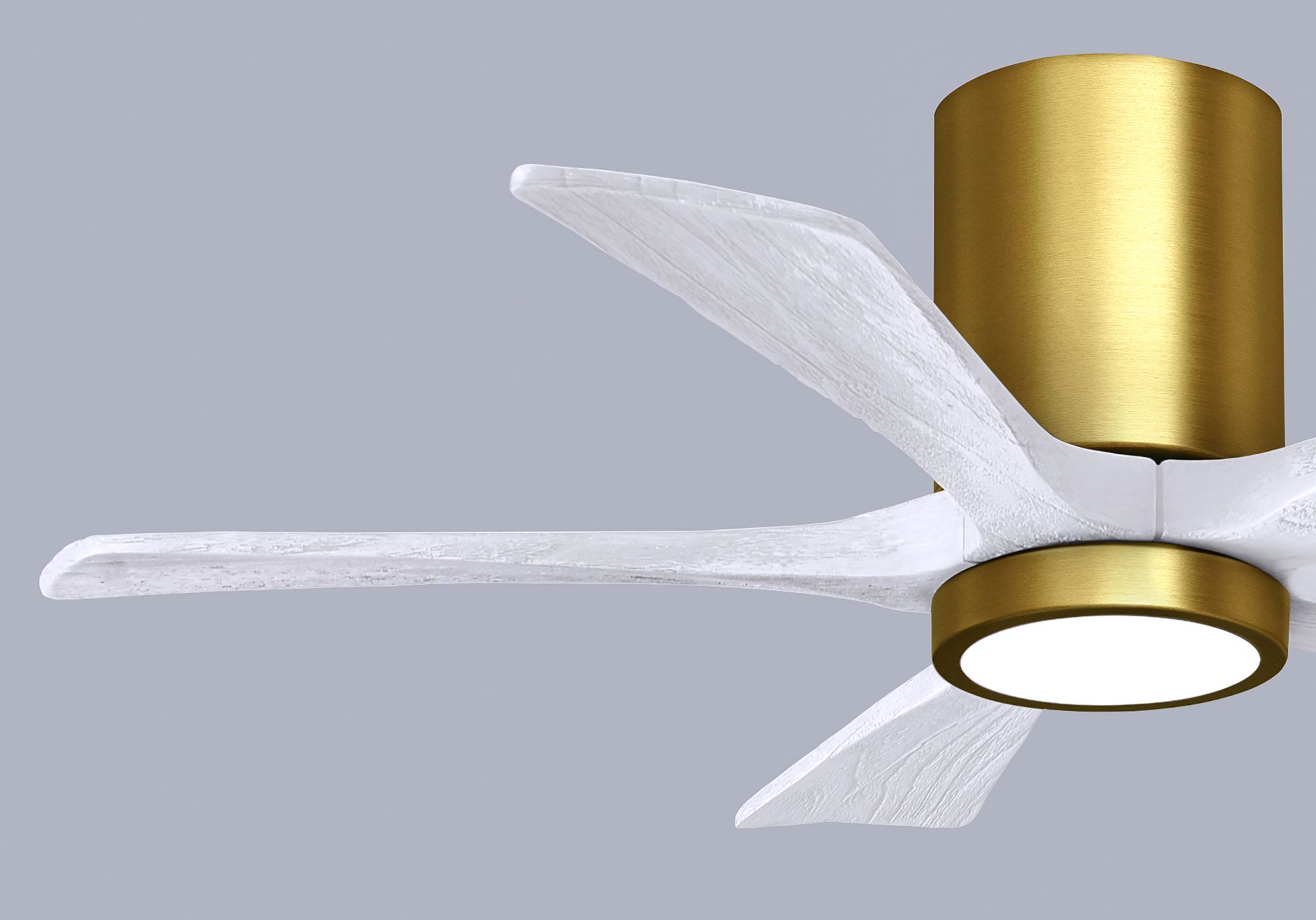 42" Irene-5HLK Brushed Brass and Matte White LED Ceiling Fan