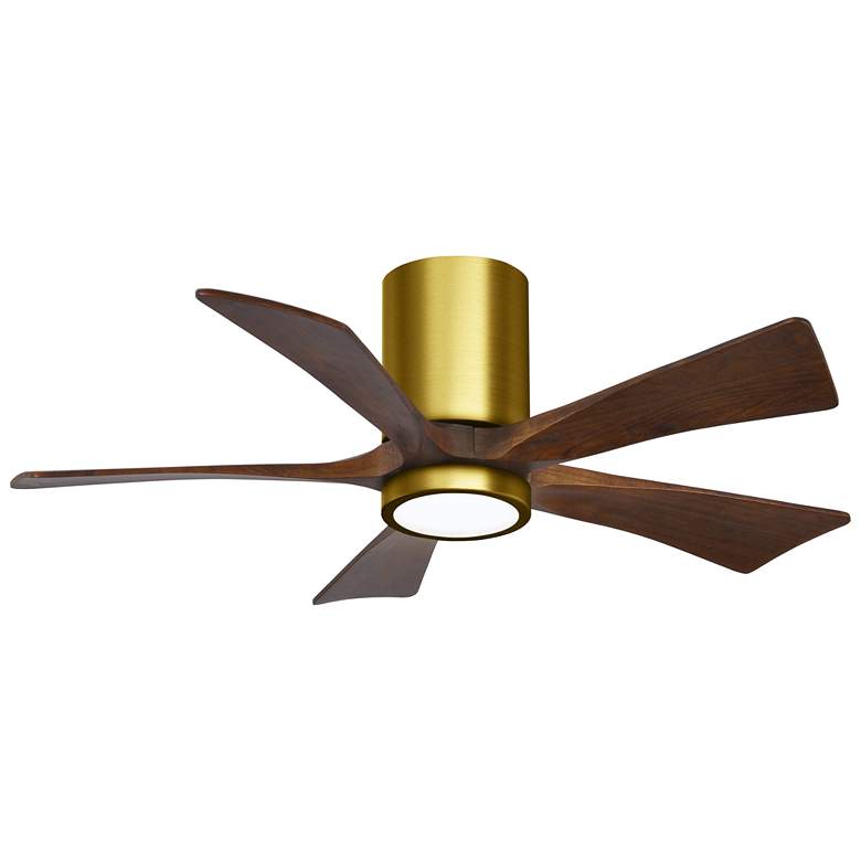 Image 1 42" Irene-5HLK Brushed Brass and Walnut LED Ceiling Fan