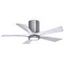 42" Irene-5HLK Brushed Pewter and Matte White Ceiling Fan