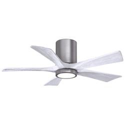 42&quot; Irene-5HLK Brushed Pewter and Matte White Ceiling Fan