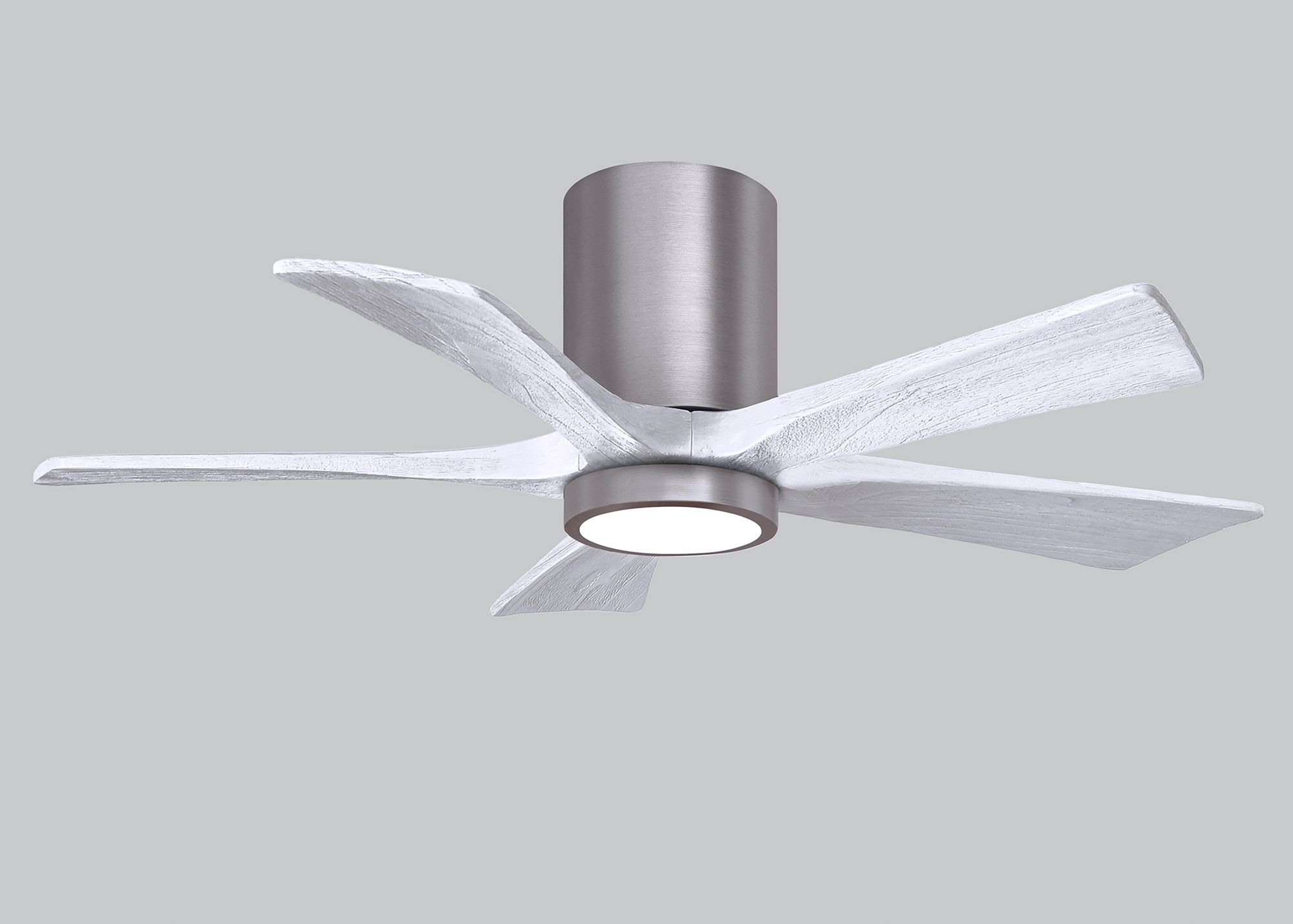 42" Irene-5HLK Brushed Pewter and Matte White Ceiling Fan