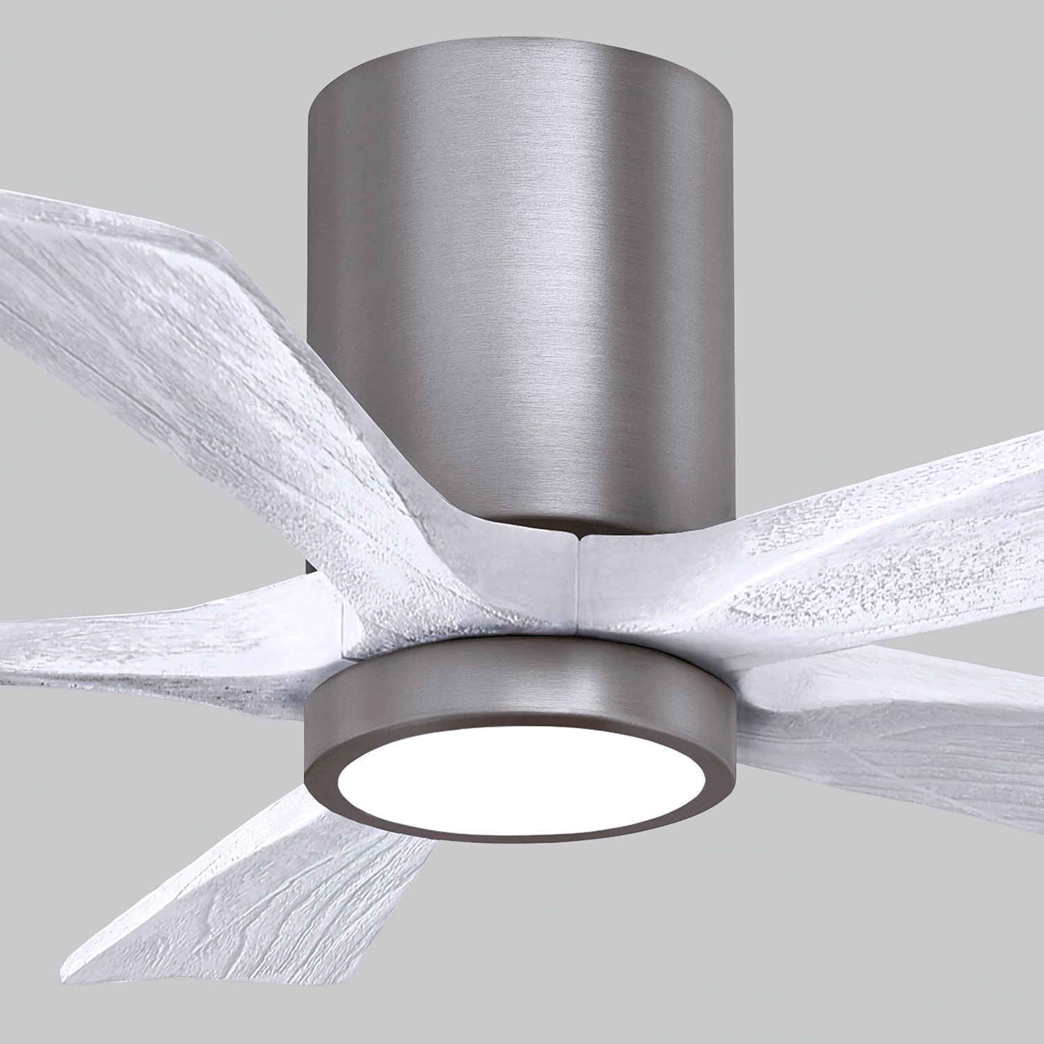 42" Irene-5HLK Brushed Pewter and Matte White Ceiling Fan