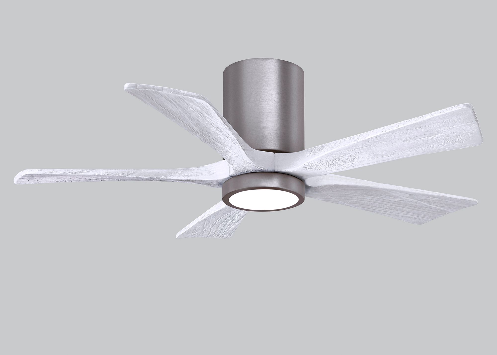 42" Irene-5HLK Brushed Pewter and Matte White Ceiling Fan