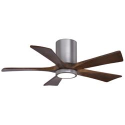 42&quot; Irene-5HLK Brushed Pewter and Walnut Tone Ceiling Fan