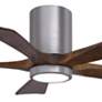 7_42" Irene-5HLK Brushed Pewter and Walnut Tone Ceiling Fan more views