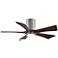 42" Irene-5HLK Chrome Walnut LED Damp Ceiling Fan with Remote