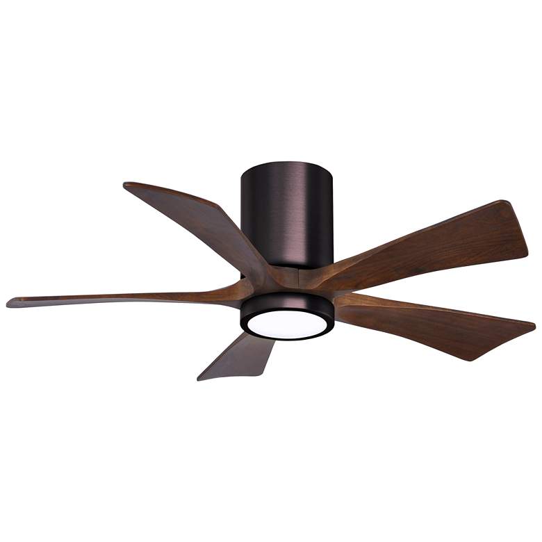 Image 1 42" Irene-5HLK LED Damp Brushed Bronze Walnut Ceiling Fan with Remote