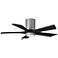42" Irene-5HLK LED Damp Brushed Nickel Black Ceiling Fan with Remote