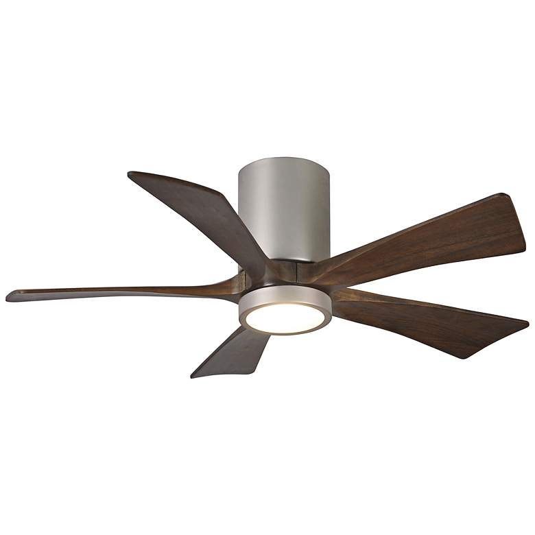 Image 2 42" Irene-5HLK LED Damp Brushed Nickel Walnut Ceiling Fan with Remote