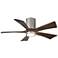 42" Irene-5HLK LED Damp Brushed Nickel Walnut Ceiling Fan with Remote