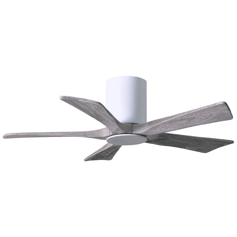 Image 1 42 inch Irene-5HLK LED Damp Gloss White Barn Wood Ceiling Fan with Remote