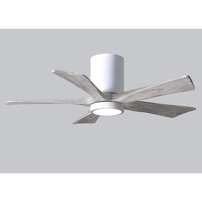 Image 5 42" Irene-5HLK LED Damp Gloss White Barn Wood Ceiling Fan with Remote more views