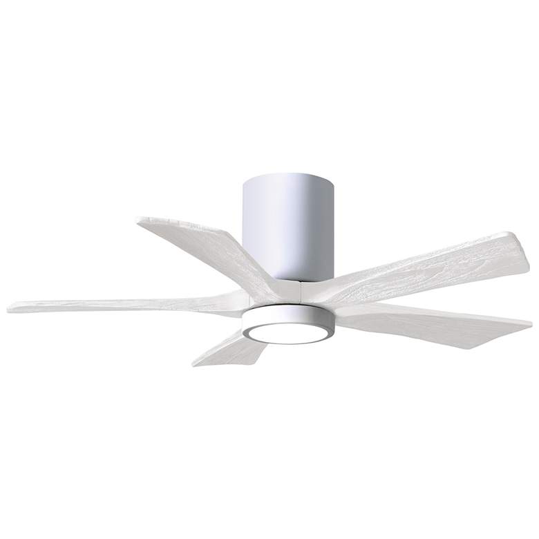 Image 1 42" Irene-5HLK LED Damp Gloss White Hugger Ceiling Fan with Remote