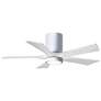 42" Irene-5HLK LED Damp Gloss White Hugger Ceiling Fan with Remote