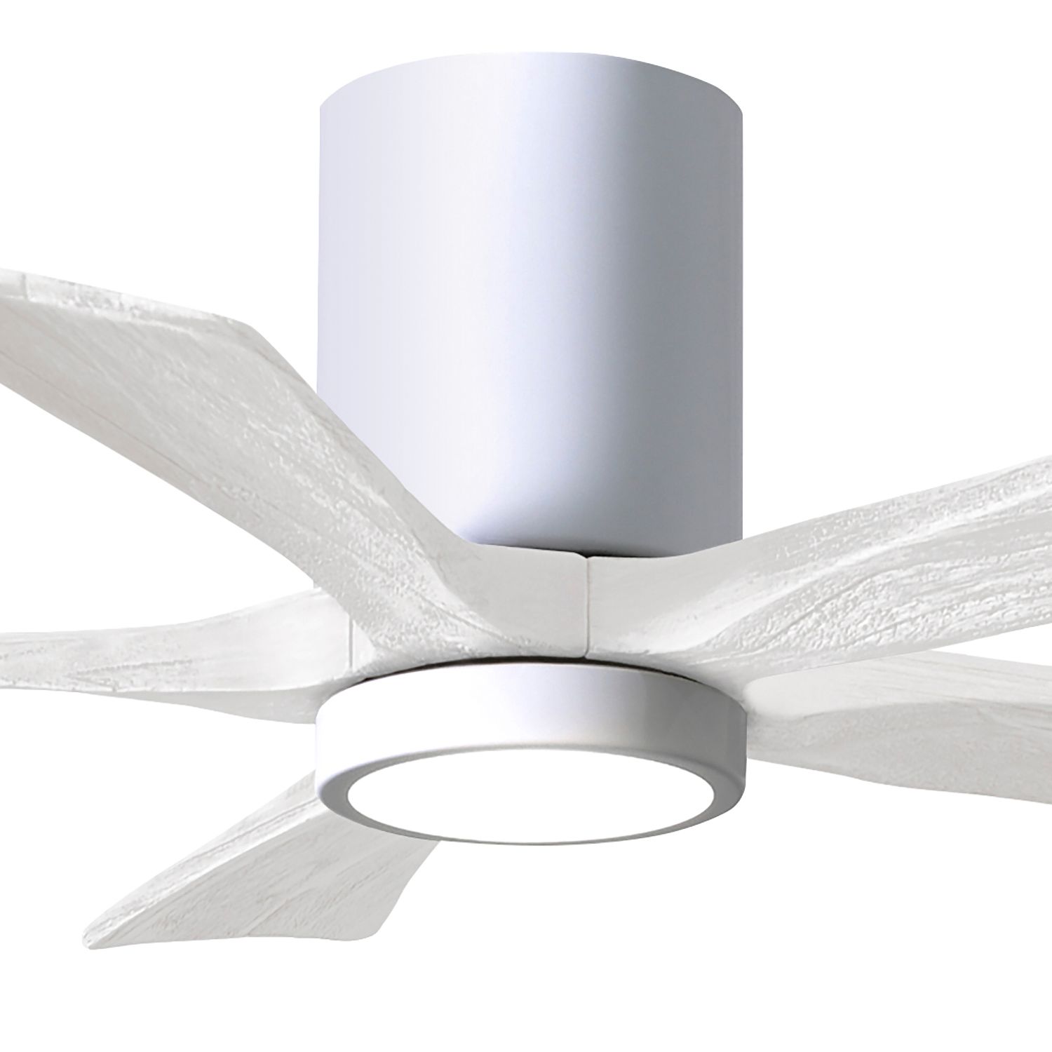 Image 2 42" Irene-5HLK LED Damp Gloss White Hugger Ceiling Fan with Remote more views