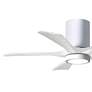 3_42" Irene-5HLK LED Damp Gloss White Hugger Ceiling Fan with Remote more views