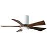 42" Irene-5HLK LED Damp Gloss White Walnut Ceiling Fan with Remote