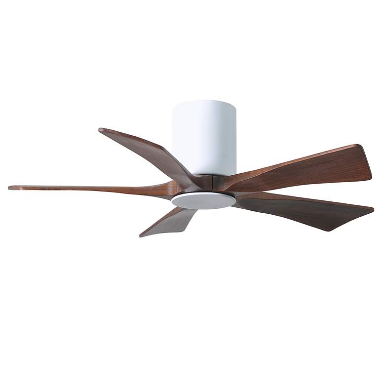 Image 2 42" Irene-5HLK LED Damp Gloss White Walnut Ceiling Fan with Remote more views