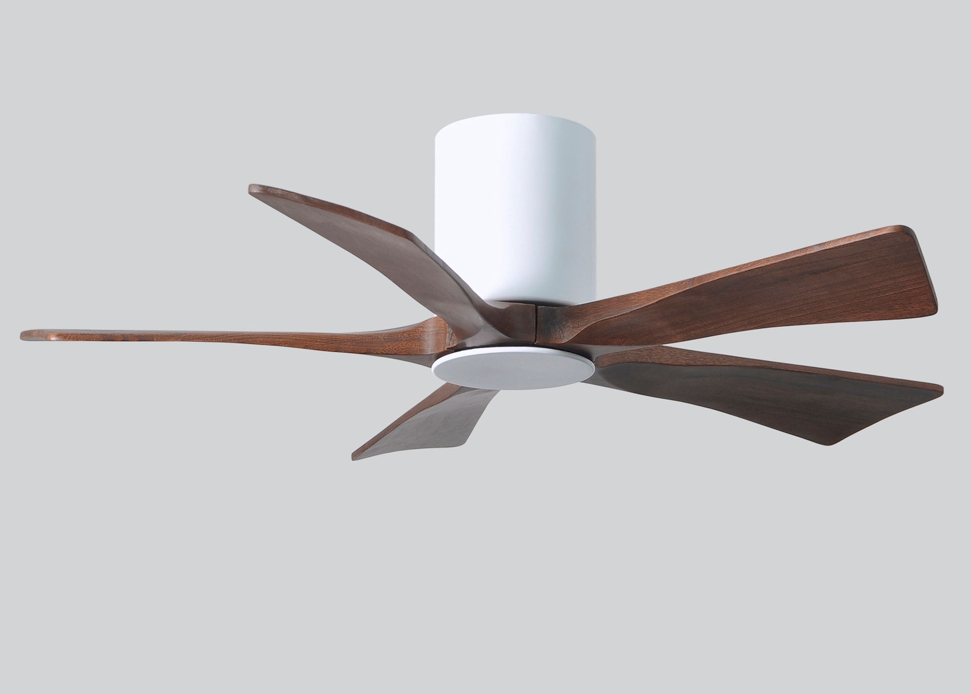 42" Irene-5HLK LED Damp Gloss White Walnut Ceiling Fan with Remote