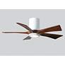 42" Irene-5HLK LED Damp Gloss White Walnut Ceiling Fan with Remote