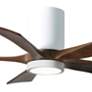 5_42" Irene-5HLK LED Damp Gloss White Walnut Ceiling Fan with Remote more views