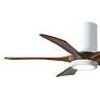 6_42" Irene-5HLK LED Damp Gloss White Walnut Ceiling Fan with Remote more views