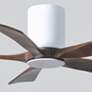 42" Irene-5HLK LED Damp Gloss White Walnut Ceiling Fan with Remote