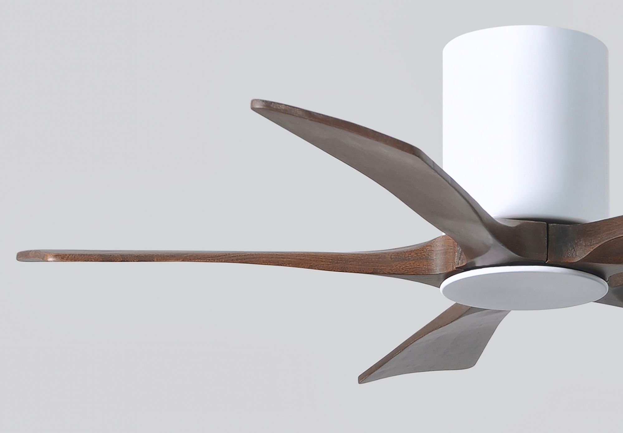 42" Irene-5HLK LED Damp Gloss White Walnut Ceiling Fan with Remote