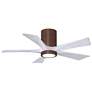 42" Irene-5HLK LED Damp Walnut Matte White Ceiling Fan with Remote