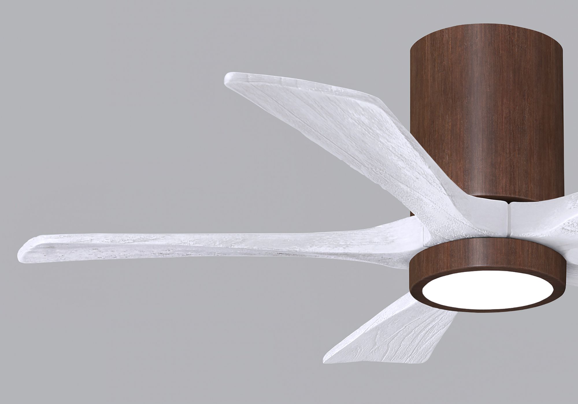 42" Irene-5HLK LED Damp Walnut Matte White Ceiling Fan with Remote