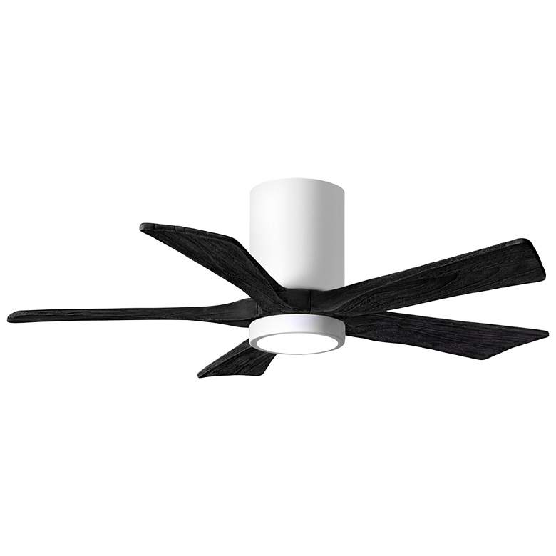 Image 1 42" Irene-5HLK LED Damp White Matte Black Ceiling Fan with Remote