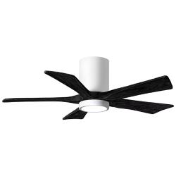 42" Irene-5HLK LED Damp White Matte Black Ceiling Fan with Remote