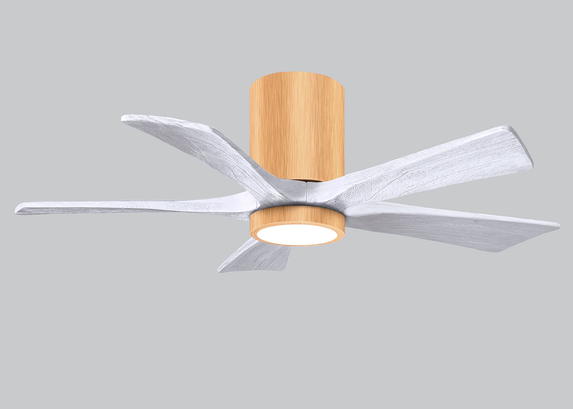 42" Irene-5HLK Light Maple and Matte White Ceiling Fan