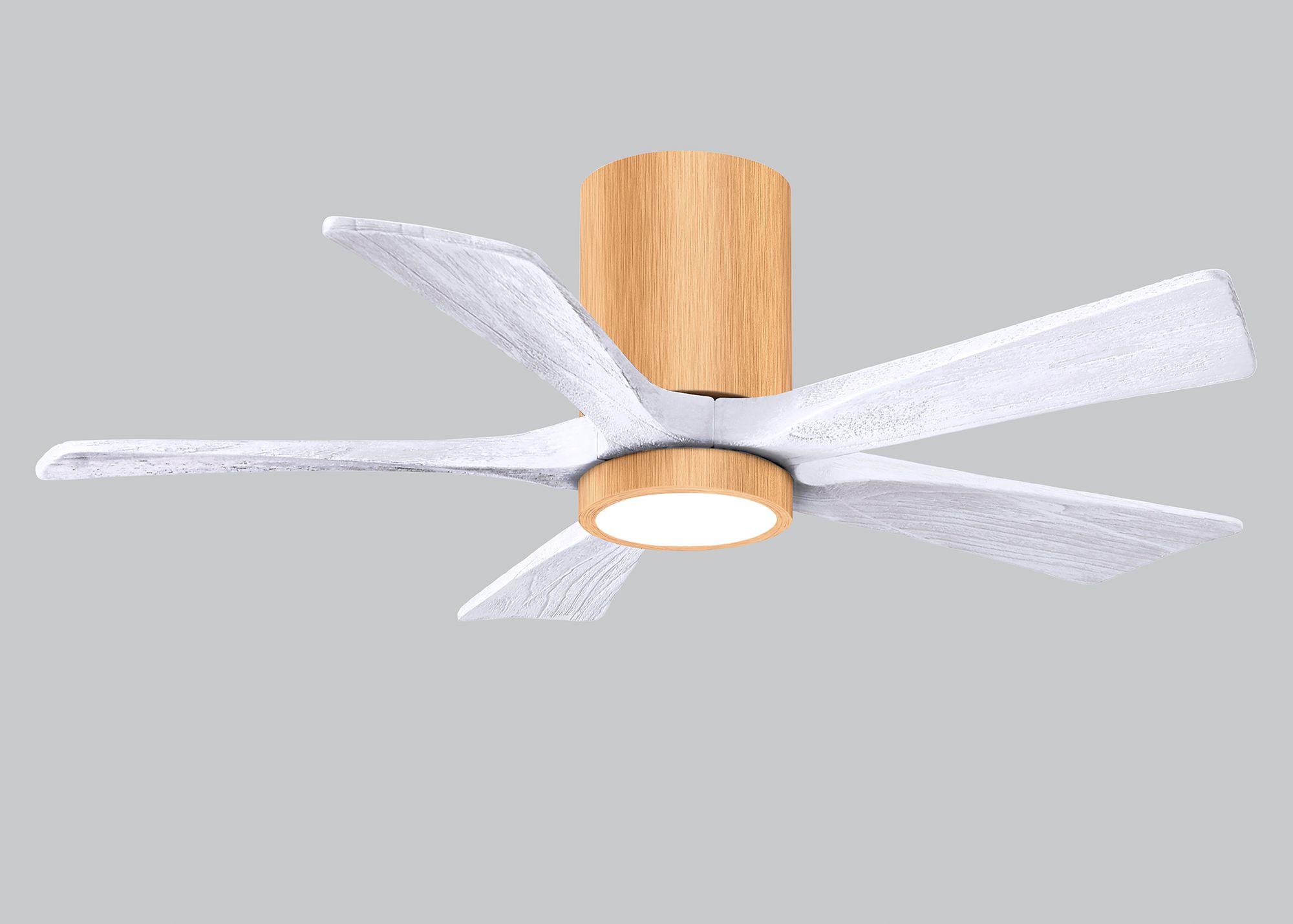 42" Irene-5HLK Light Maple and Matte White Ceiling Fan