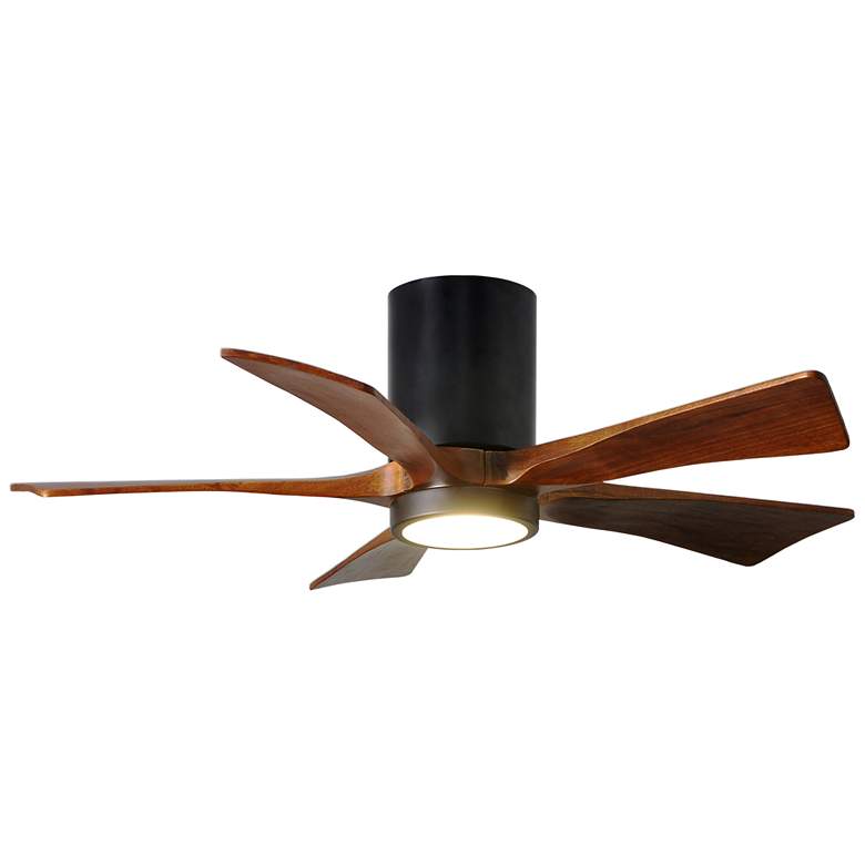 Image 1 42 inch Irene-5HLK Matte Black Walnut LED Hugger Ceiling Fan with Remote