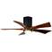 42" Irene-5HLK Matte Black Walnut LED Hugger Ceiling Fan with Remote