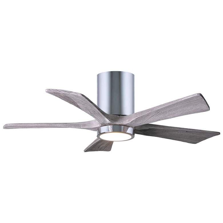 Image 1 42 inch Irene-5HLK Polished Chrome and Barn Wood LED Ceiling Fan