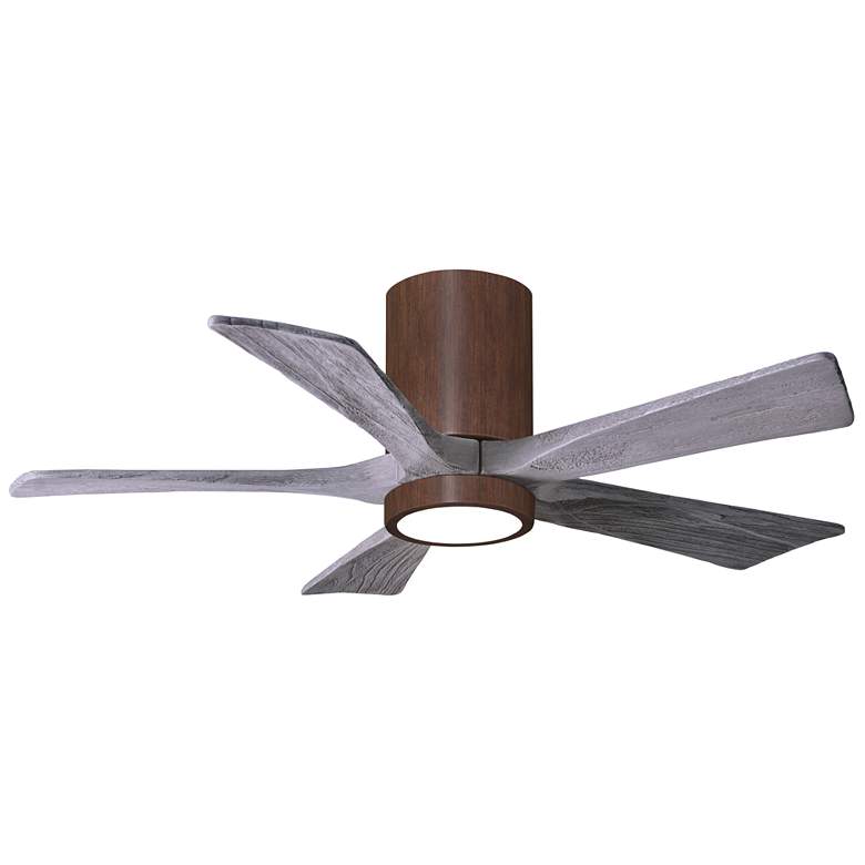 Image 1 42" Irene-5HLK Walnut and Barn Wood LED Hugger Ceiling Fan