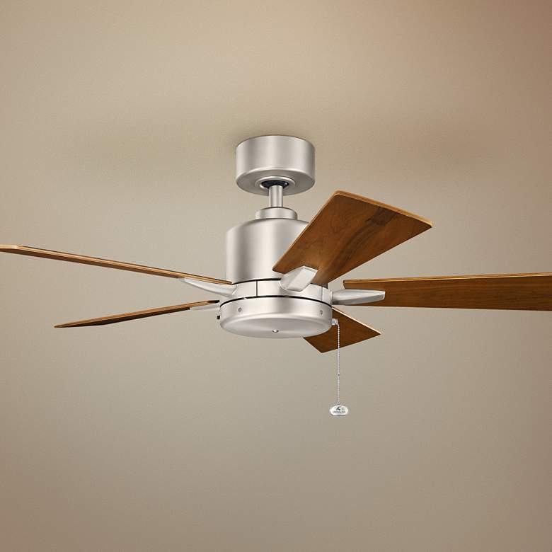 Image 1 42" Kichler Bowen Brushed Nickel Ceiling Fan with Pull Chain