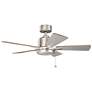 42" Kichler Bowen Brushed Nickel Ceiling Fan with Pull Chain