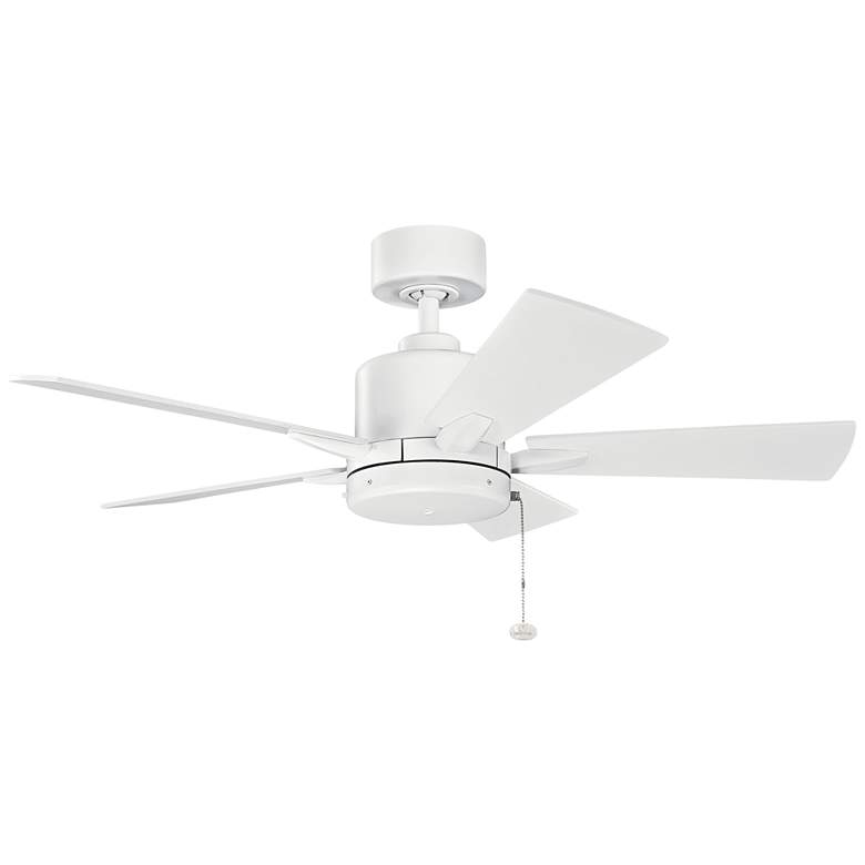 Image 2 42 inch Kichler Bowen Matte White Pull Chain Ceiling Fan