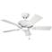 42" Kichler Kevlar Climates White Outdoor Ceiling Fan with Pull Chain