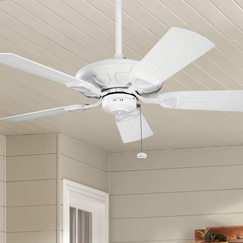 Image 1 42 inch Kichler Kevlar Climates White Outdoor Ceiling Fan with Pull Chain