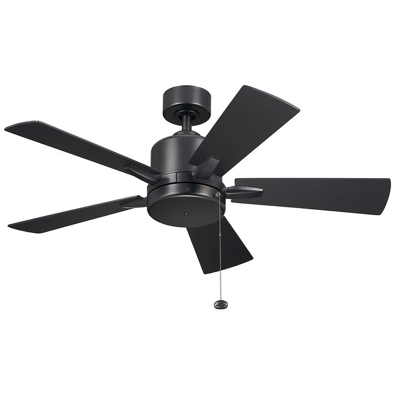 Image 1 42" Kichler Lucian II Satin Black Pull-Chain Indoor Ceiling Fan
