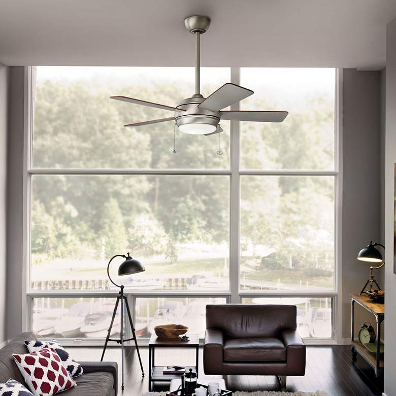 Image 3 42 inch Kichler Starkk Brushed Nickel LED Ceiling Fan with Pull Chain more views