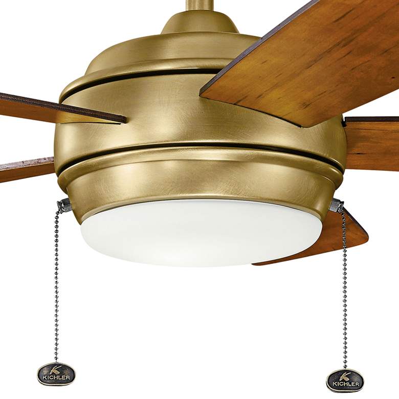 Image 3 42" Kichler Starkk Natural Brass LED Ceiling Fan with Pull Chain more views