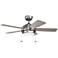 42" Kichler Starkk Polished Nickel LED Ceiling Fan with Pull Chain