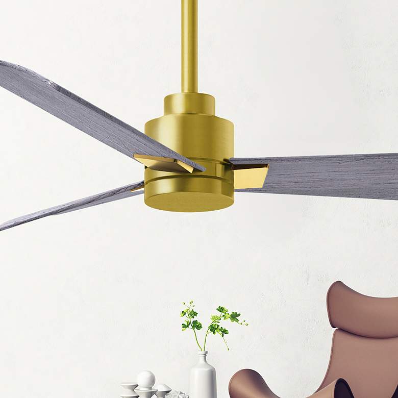 Image 4 42" Matthews Alessandra Brass and Barnwood Ceiling Fan with Remote more views