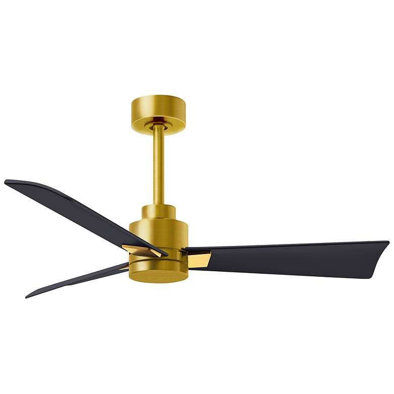 Image 1 42 inch Matthews Alessandra Brass and Matte Black Ceiling Fan with Remote